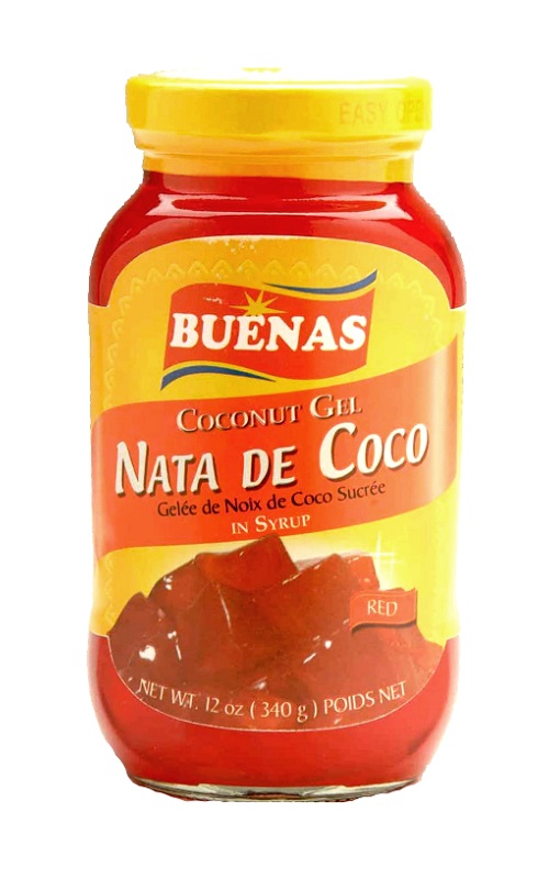 Gelatina Nata de Coco rossa in sciroppo - Buenas 340 g.